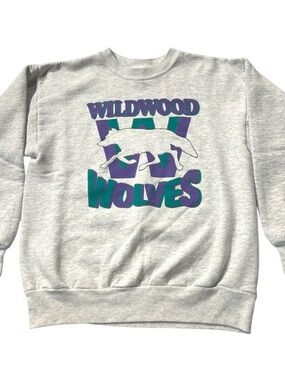 Vintage Wildwood Wolves Grey Marle Hanes Activewear Sweatshirt Youth L 14-16